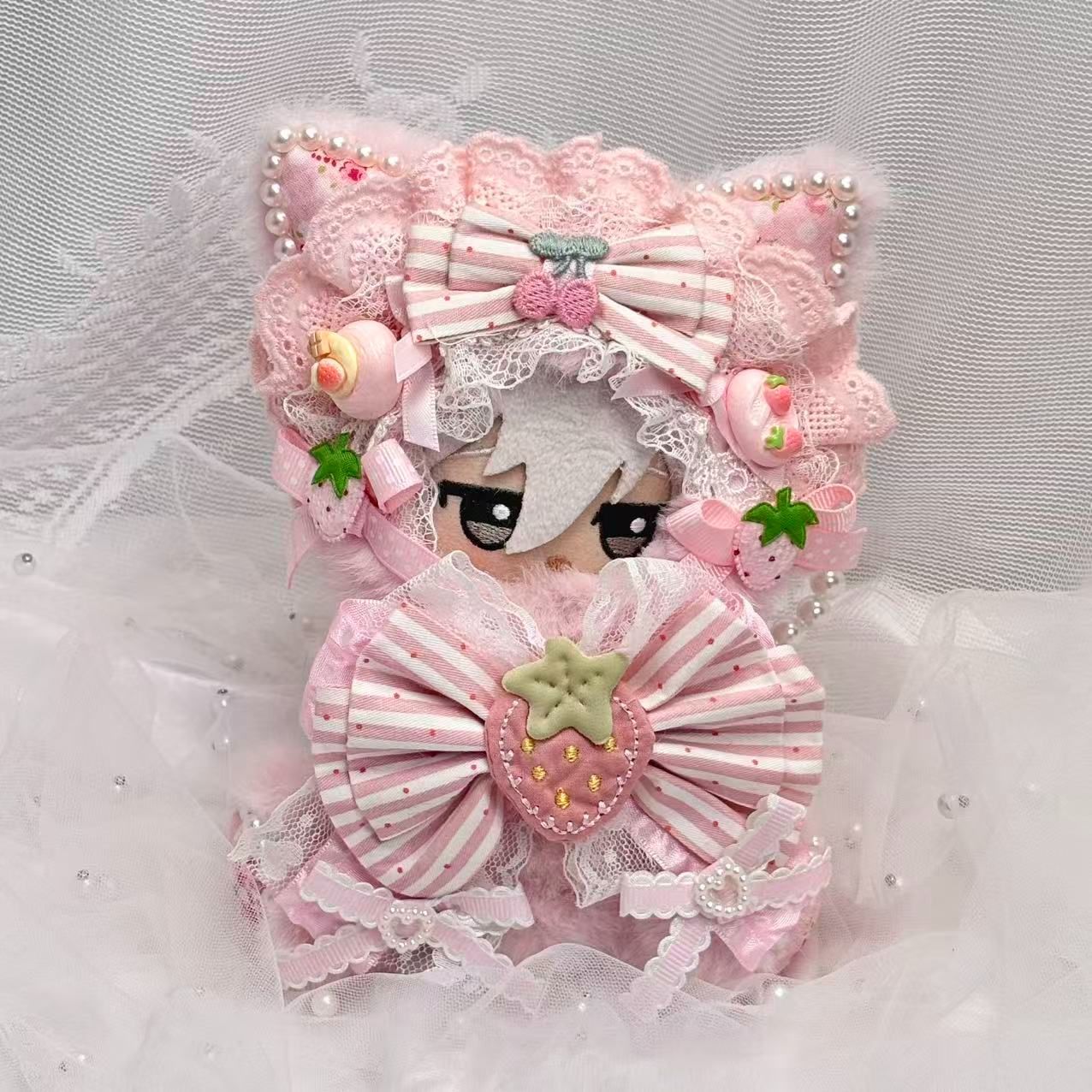 10cm おすわり ちびぐるみ ぬい服 着ぐるみ イチゴケーキ 推しぬい