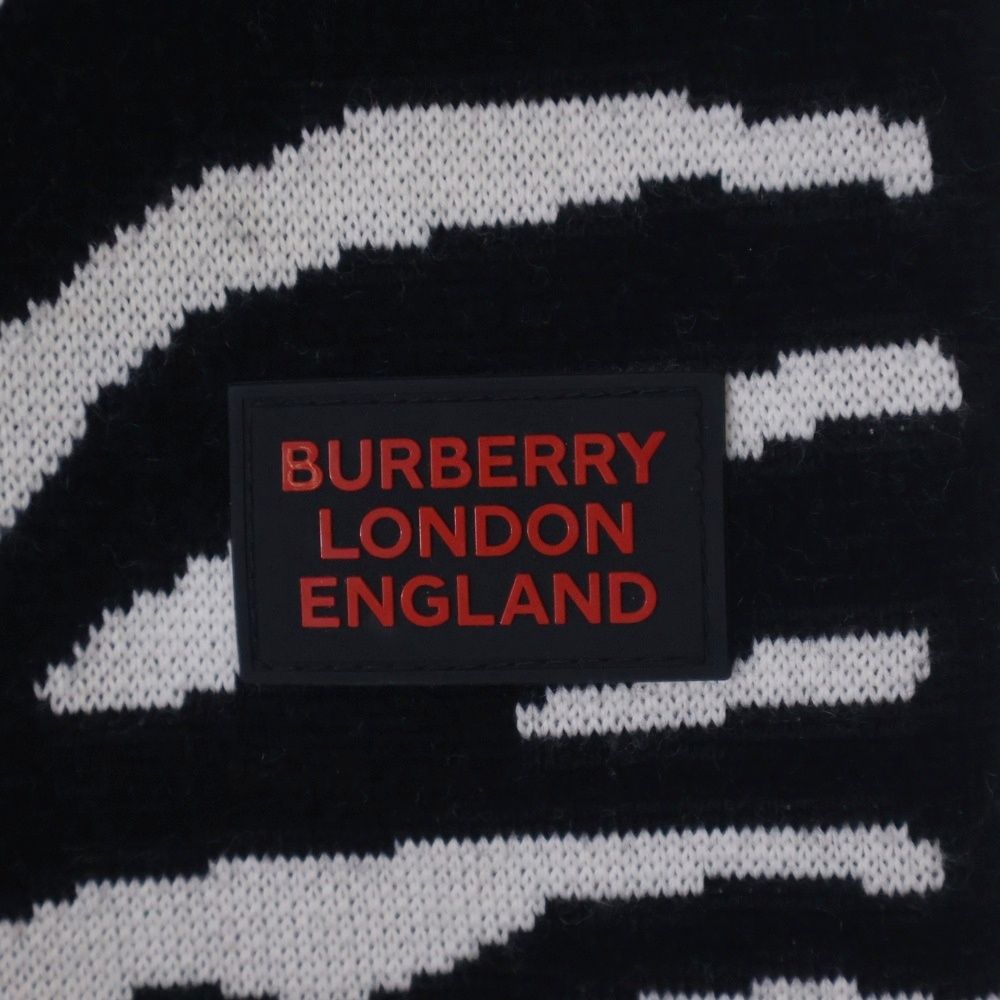 BURBERRY (バーバリー) ゼブラ総柄 ラバーロゴワッペン ジャガード