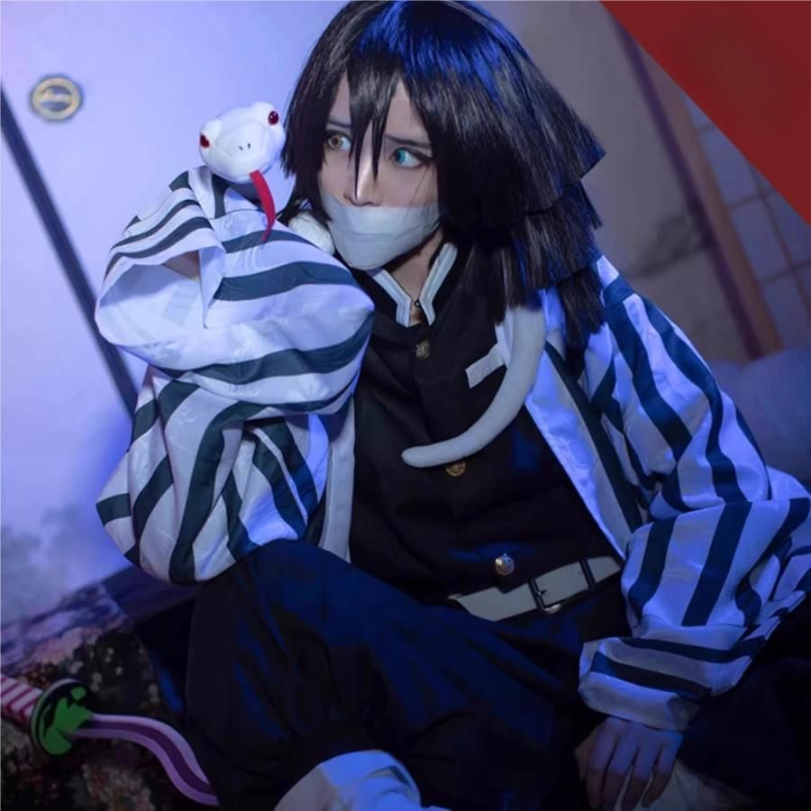 初獣猫 鬼滅の刃 伊黒小芭内 蛇柱 隊服 アニメセット コスプレ衣装 和風 男性用 職人製作