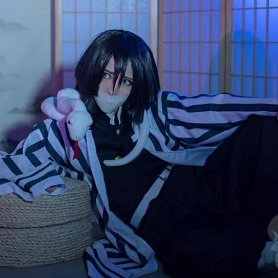 初獣猫 鬼滅の刃 伊黒小芭内 蛇柱 隊服 アニメセット コスプレ衣装 和風 男性用 職人製作