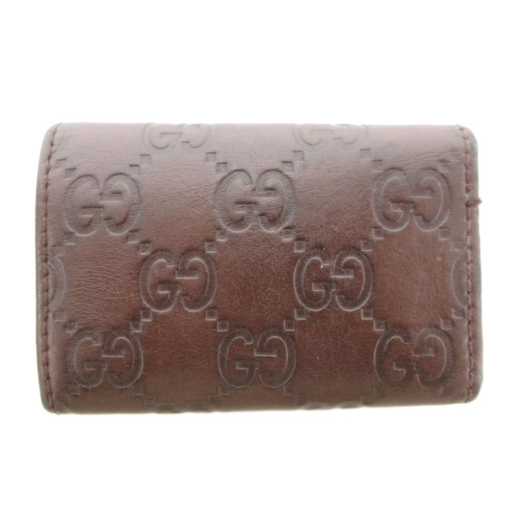 グッチ GUCCI グッチシマ 6連 キーケース レザー GGシグネチャー エンボス 茶 ブラウン 138093 UO GY 18