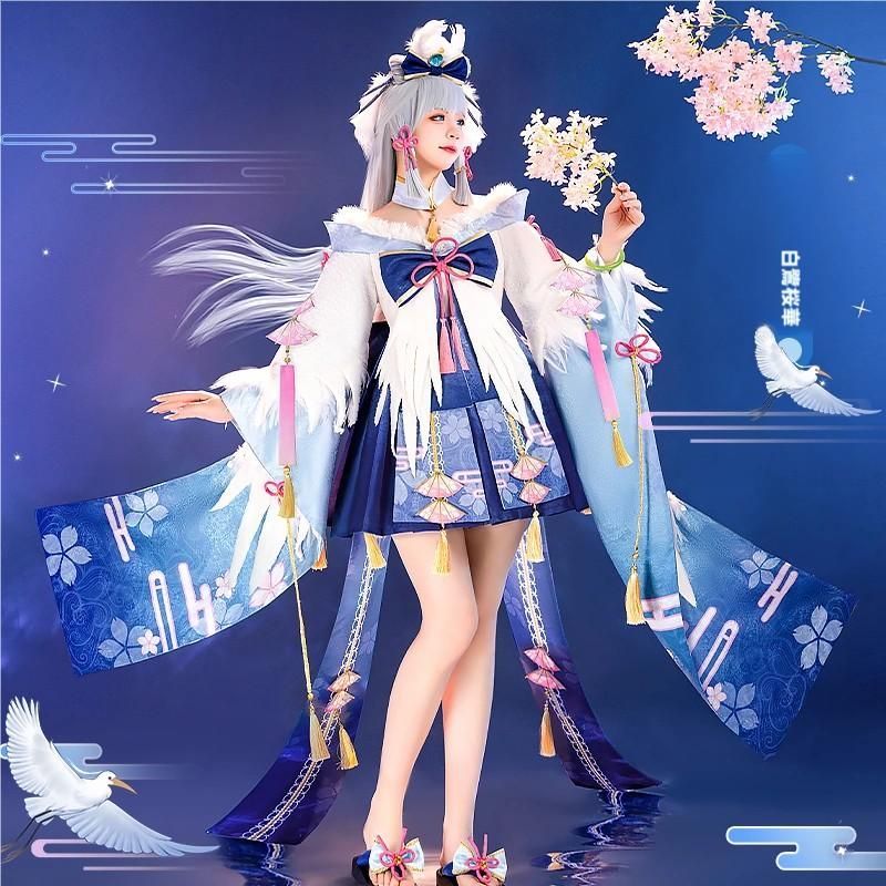 初獣猫 原神 神里綾華 白鷺の桜華 同人 ゲームコスプレ衣装 女性用 職人製作