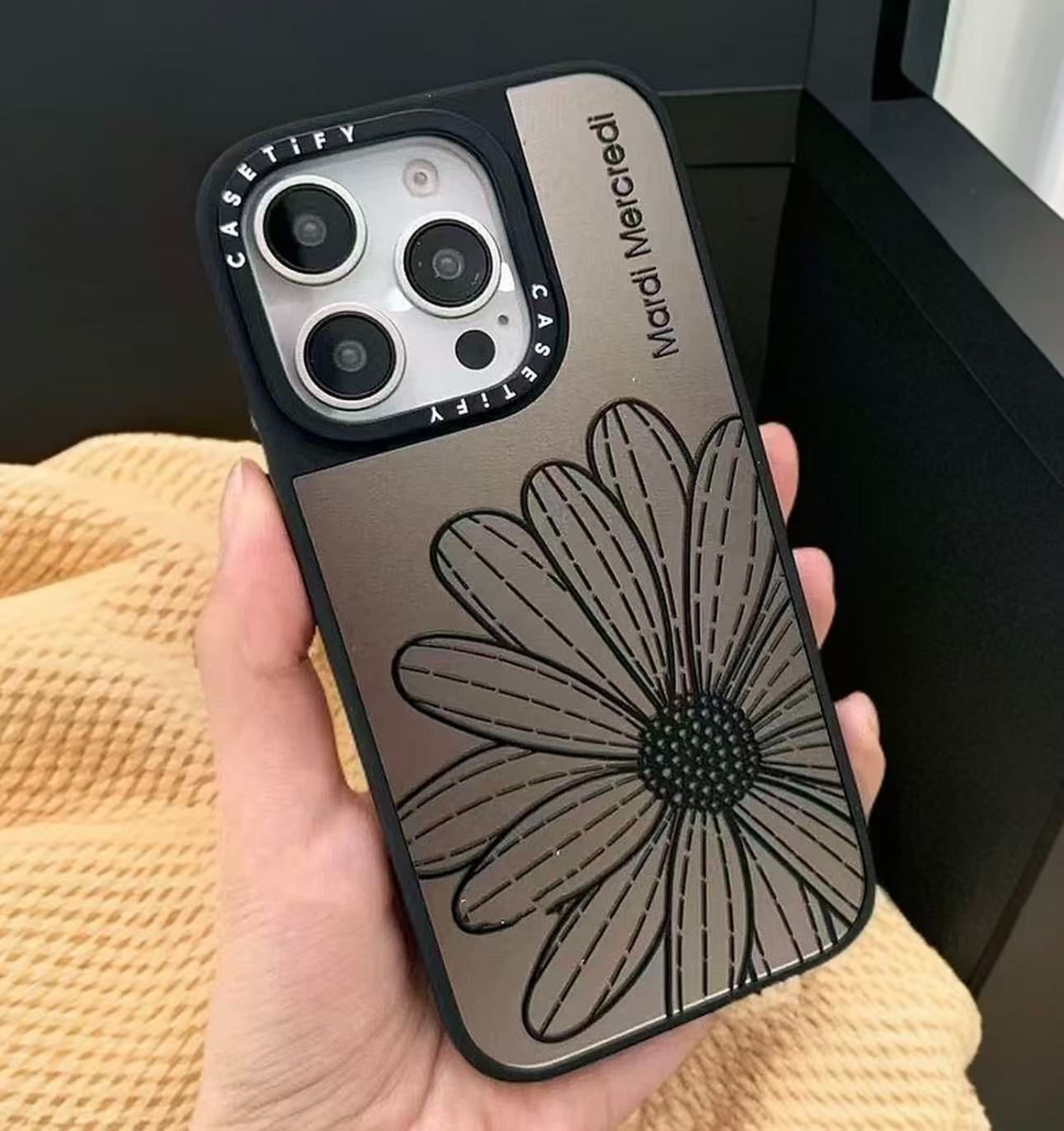 人気 デイジーフラワー iPhoneケース 鏡面 CASETiFY 耐衝撃 ケース