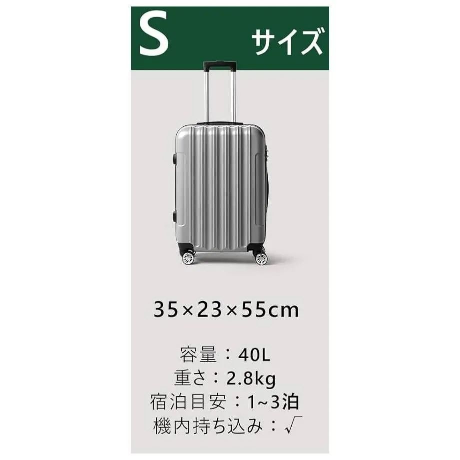 機内持ち込み可 スーツケース 35×23×55cm 40L 1-3泊 TSAロック