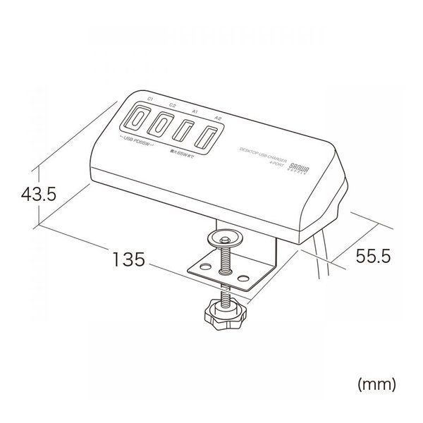 SANWA SUPPLY サンワサプライ USB PD対応クランプ式AC充電器 PD 65 W ブラック ACA 106 BK 2663519