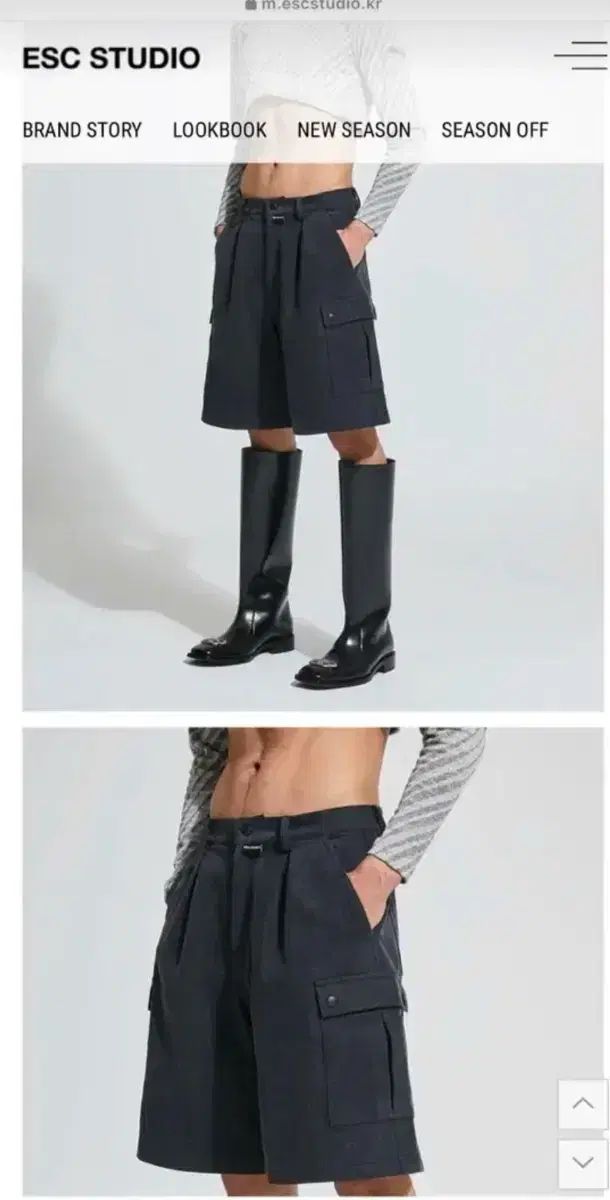 ESC STUDIO ブラックレザーショートパンツ サイズ2 escstudio ハーフパンツ ファッション ショートパンツ・ハーフパンツ