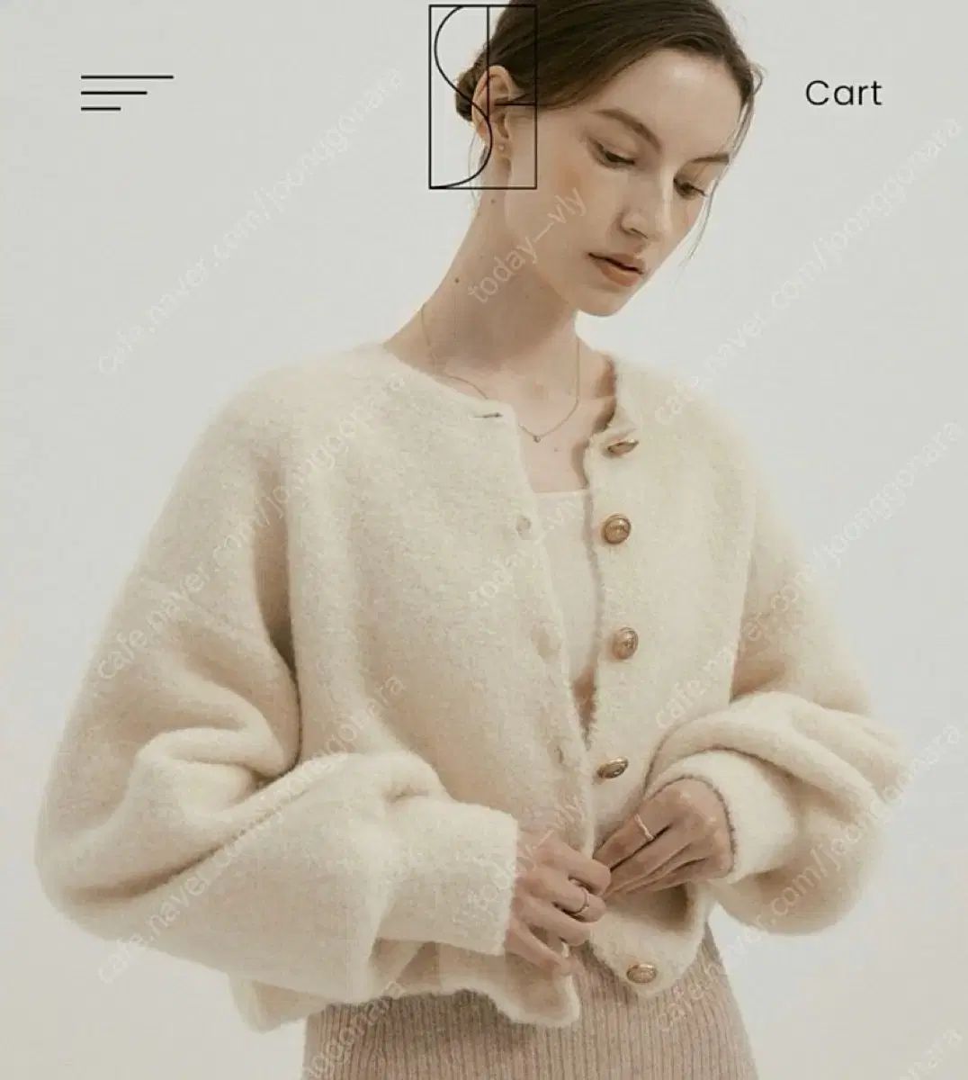 シエ SIE テディ fruity mellow カーディガン F クリーム