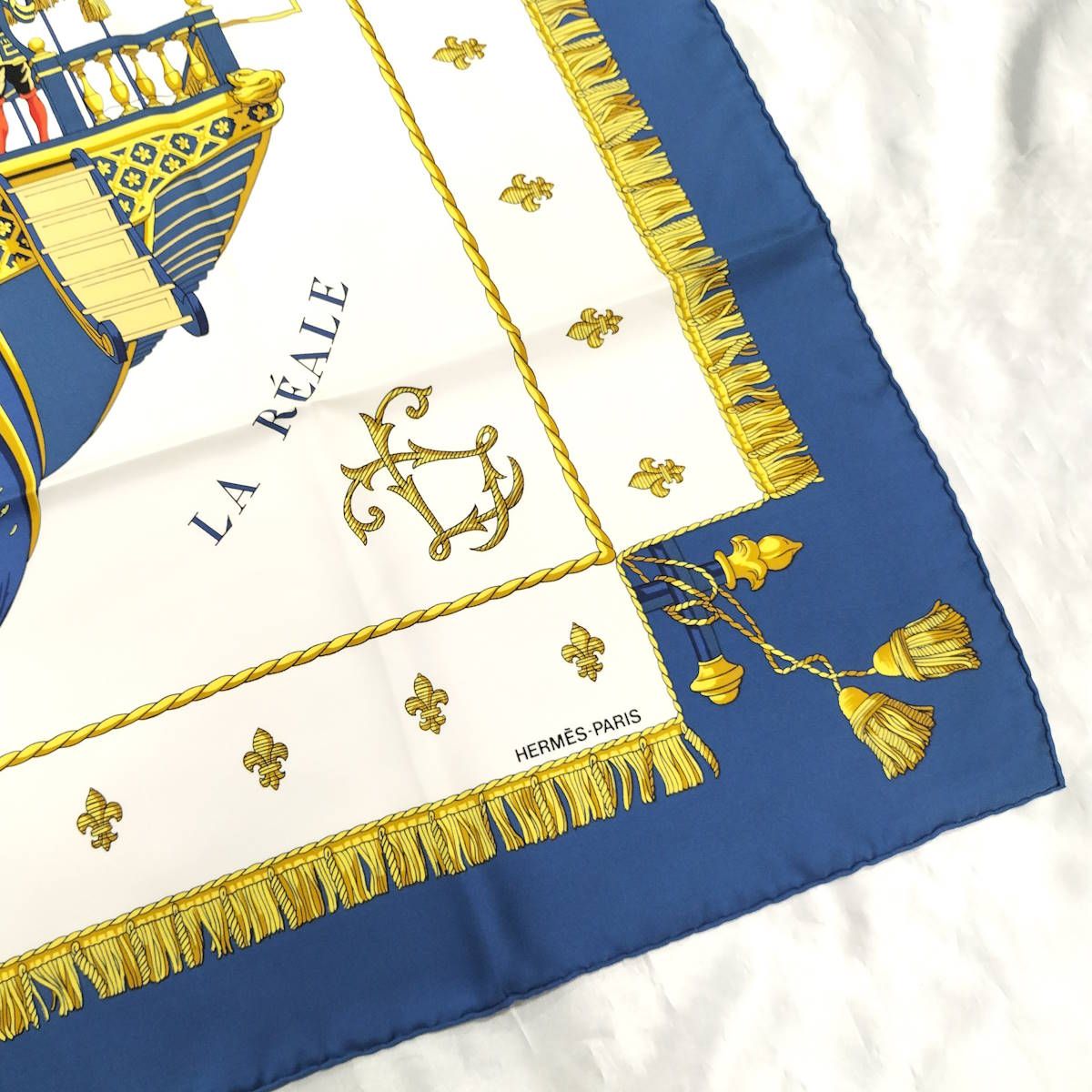 HERMES カレ90 王室のガレー船 スカーフ シルク