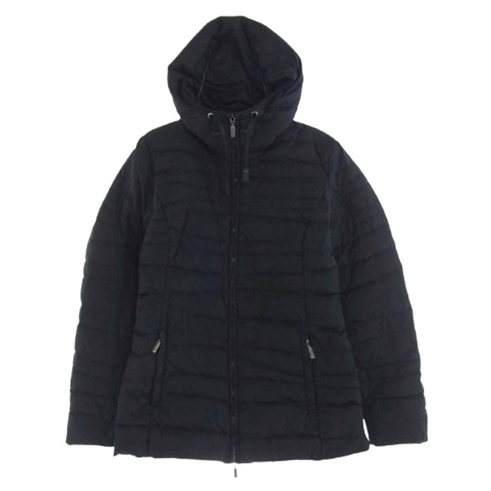 MONCLER モンクレール 国内正規品 スープリームスタグ 裏地ロゴワッペン総柄 フード付き ダウンジャケット ブラック系【】