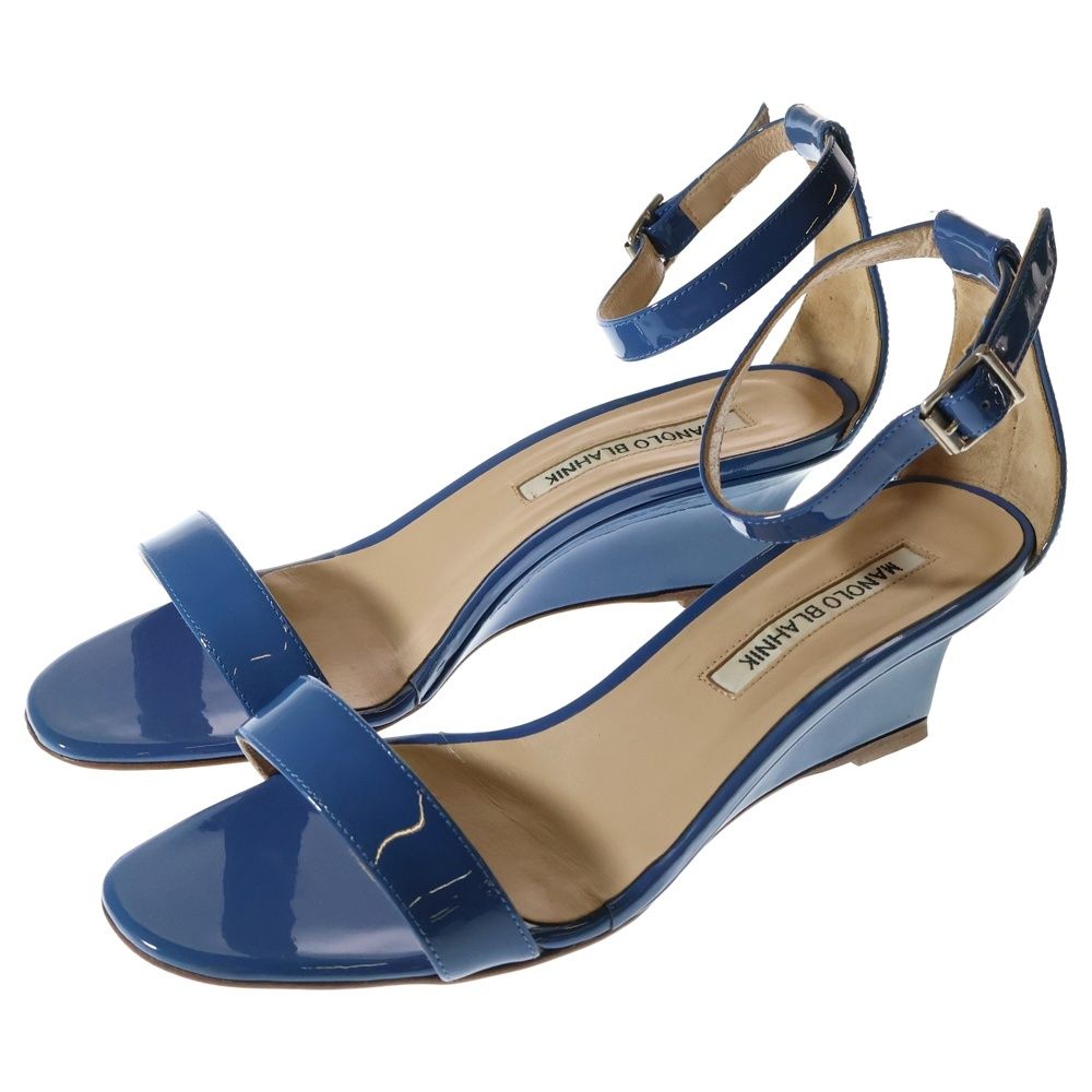 美品✨️マノロブラニク ストラップ サンダル パンプス 36 レオパードエナメル 美品✨️マノロブラニク ストラップ サンダル パンプス 36 レオパード