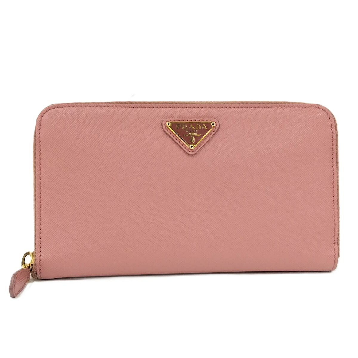 PRADA ラウンドファスナー長財布 サフィアーノレザー ピンク KP5028