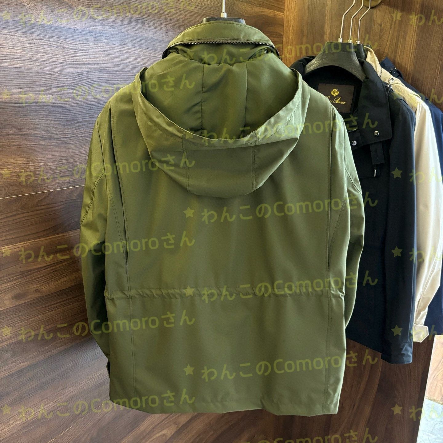 グリーンM~3XL ロロピアーナLoro Pianaメンズ 防水フード付きジャケット ウール裏地 4ポケットデザイン ビジネスカジュアル 秋冬