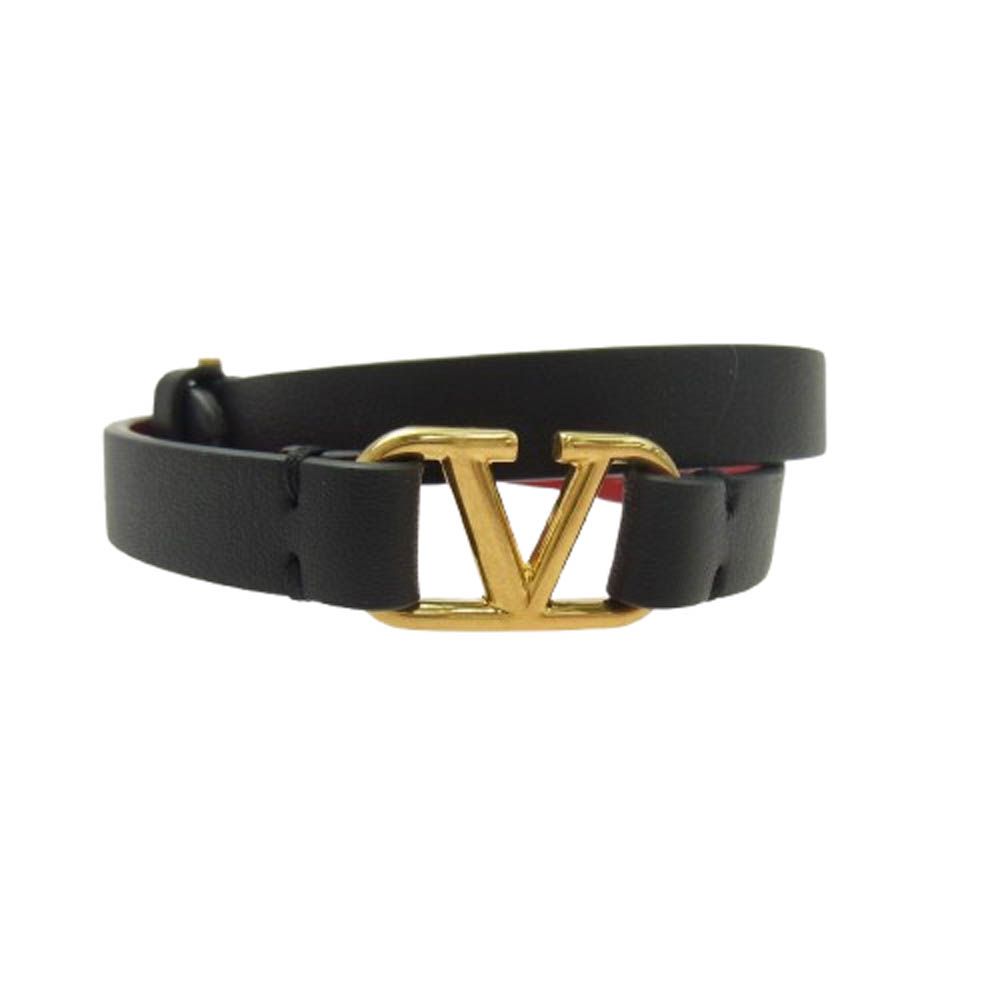 VALENTINO ヴァレンティノ Vロゴ バックル 2連 レザー ダブル