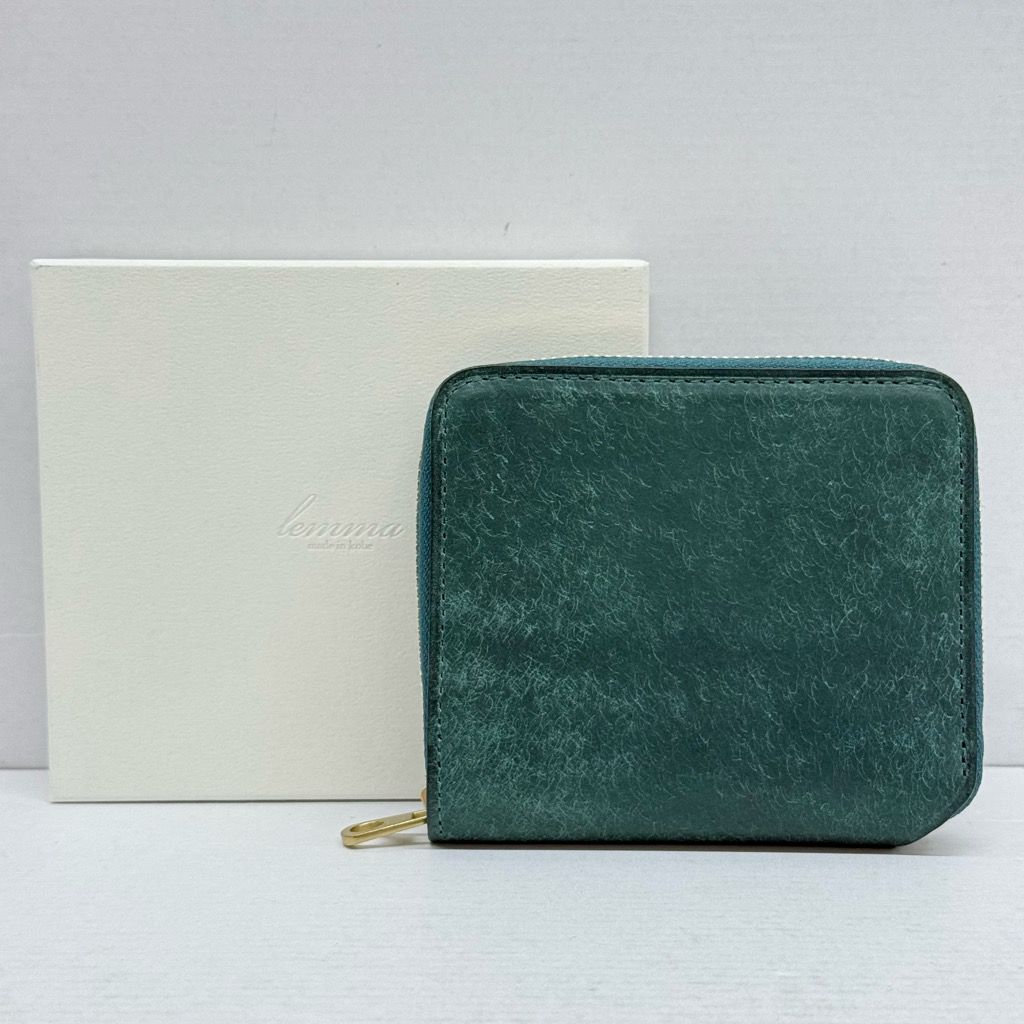 Lemma CURVA ラウンドファスナー プエブロ ペトローリオ レンマ クルバ ショートウォレット コンパクト 二つ折り 財布 グリーン系 ターコイズ系 X0617-001 266