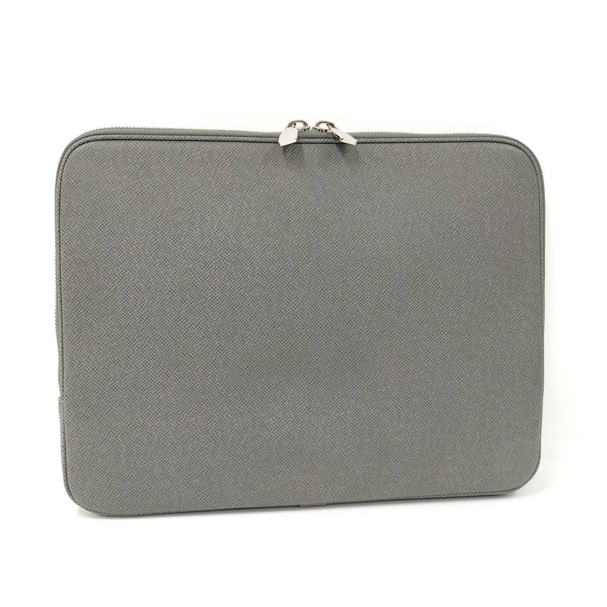 LOUIS VUITTON コンピューター スリーブ PCケース タイガ レザー グラシエ グレー系
