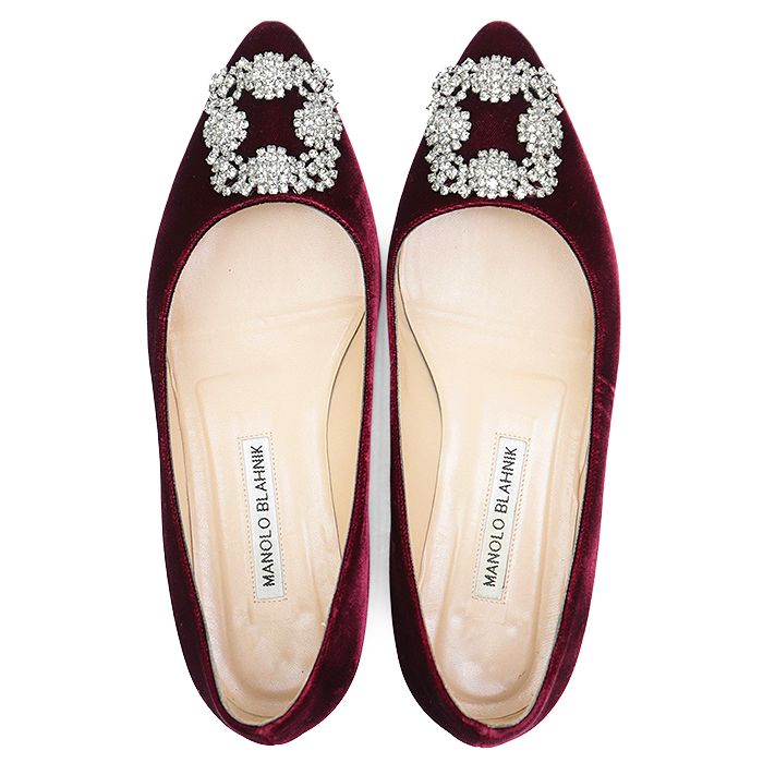 極美品】MANOLO BLAHNIK マノロブラニク フラットシューズ Hangisi  