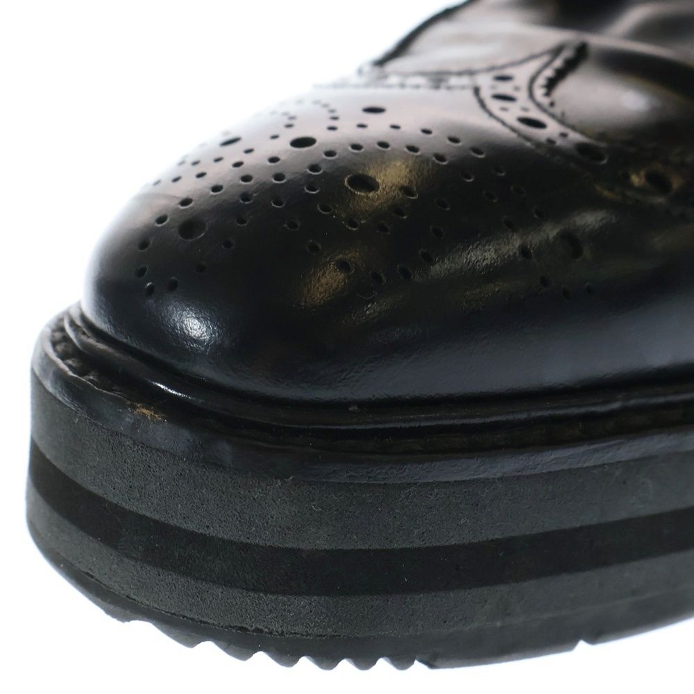 PRADA (プラダ) メダリオン ウィングチップ レザー レースアップ 厚底