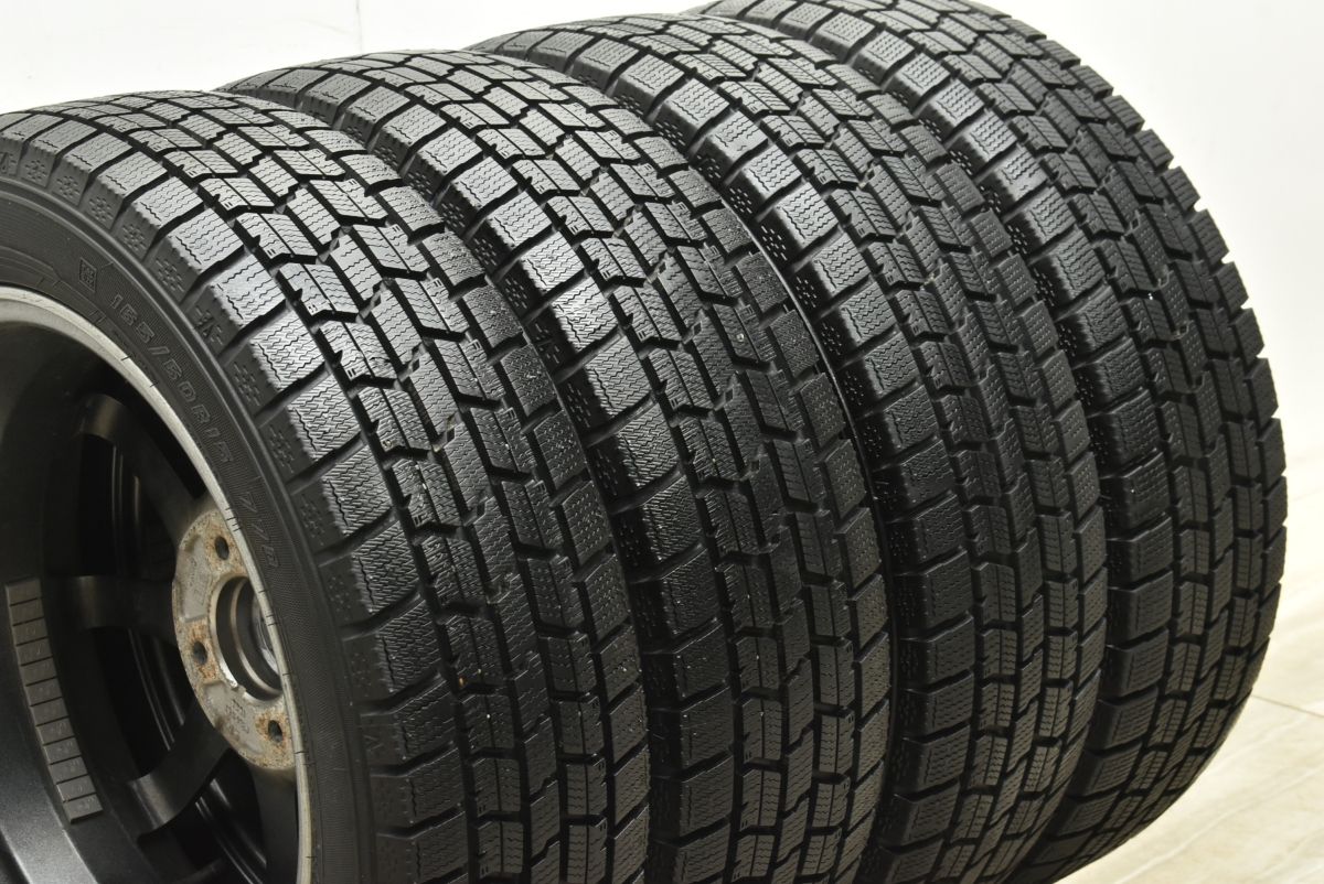  製 バリ溝 GRASS 15 in 4 5 J 45 PCD 100 グッドイヤー アイスナビ7 165 60 R デリカミニ ハスラー フ クロスオーバー ソリオ 15インチ タイヤ ホイールセット