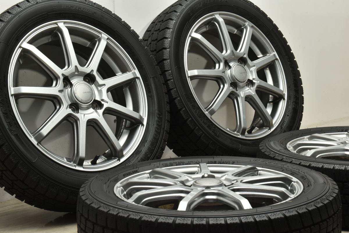 製 バリ溝 GRASS 15 in 4 5 J 45 PCD 100 グッドイヤー アイスナビ7 165 60 R デリカミニ ハスラー フ クロスオーバー ソリオ