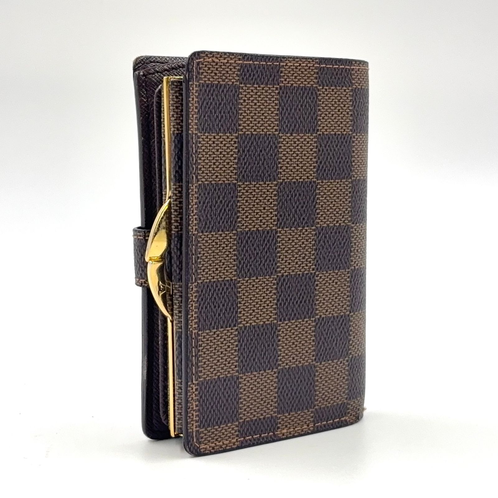 LOUIS VUITTON ポルトフォイユ ヴィエノワ ダミエエベヌ PVC ブラウン 二つ折り財布 N 61674