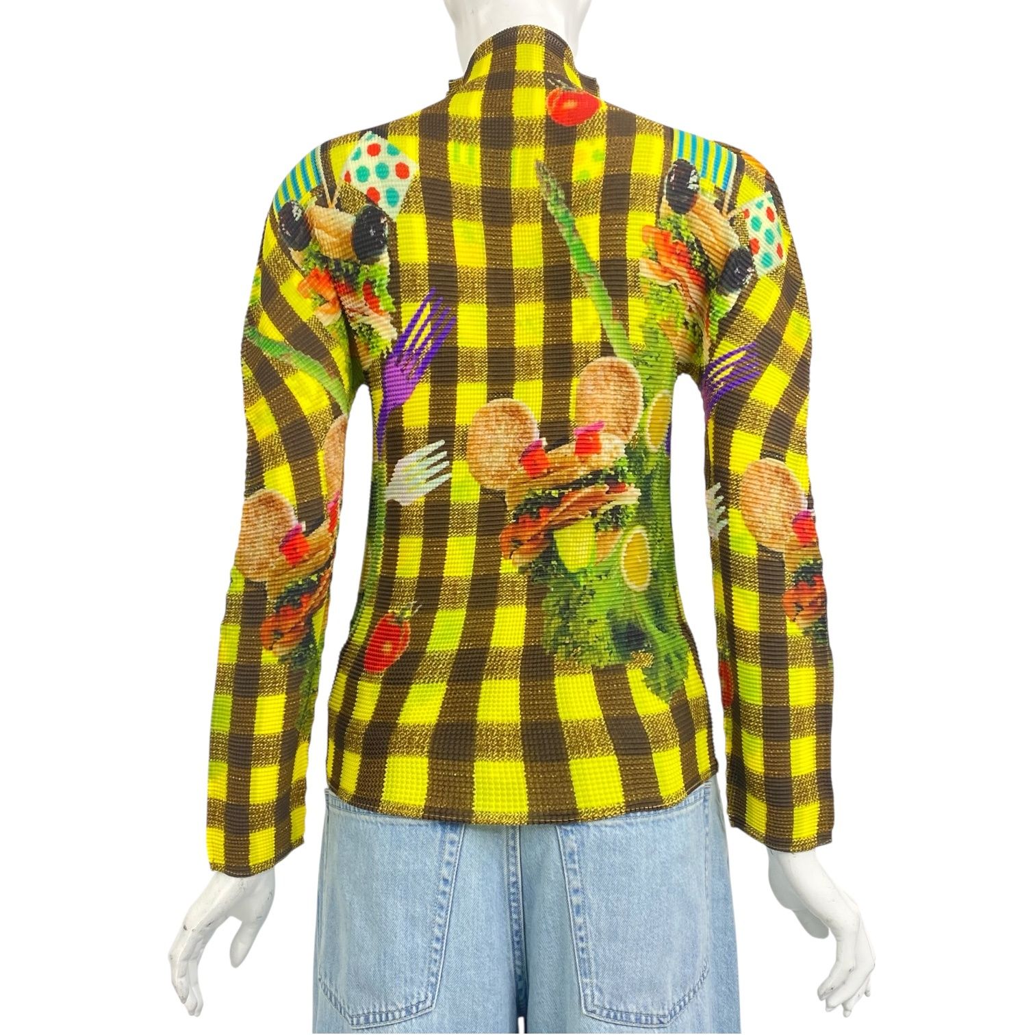 me ISSEY MIYAKE ミーイッセイミヤケ カットソー トップス ハンバーガーデザイン マルチ 長袖 サイズ3