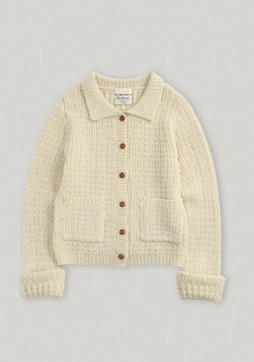 スムードムード 彩子 カラ ニット カーディガン クリーム