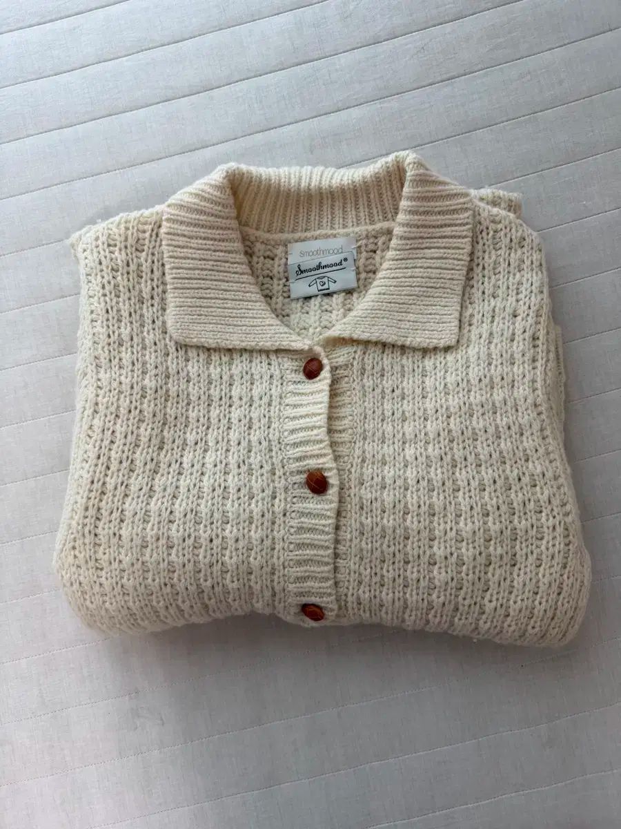  スムードムード 彩子 カラ ニット カーディガン クリーム 長袖 カーディガン ボレロ アンサンブル