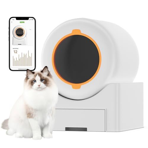 Sonwon 猫トイレ 自動トイレ 64L大容量 オシッコが漏れない 多頭飼い 臭わない 飛散防止 自動清掃 定期清掃 掃除簡単 お留守番 APP IOS Android対応 日本語説明書付き 白い 7a186ca6