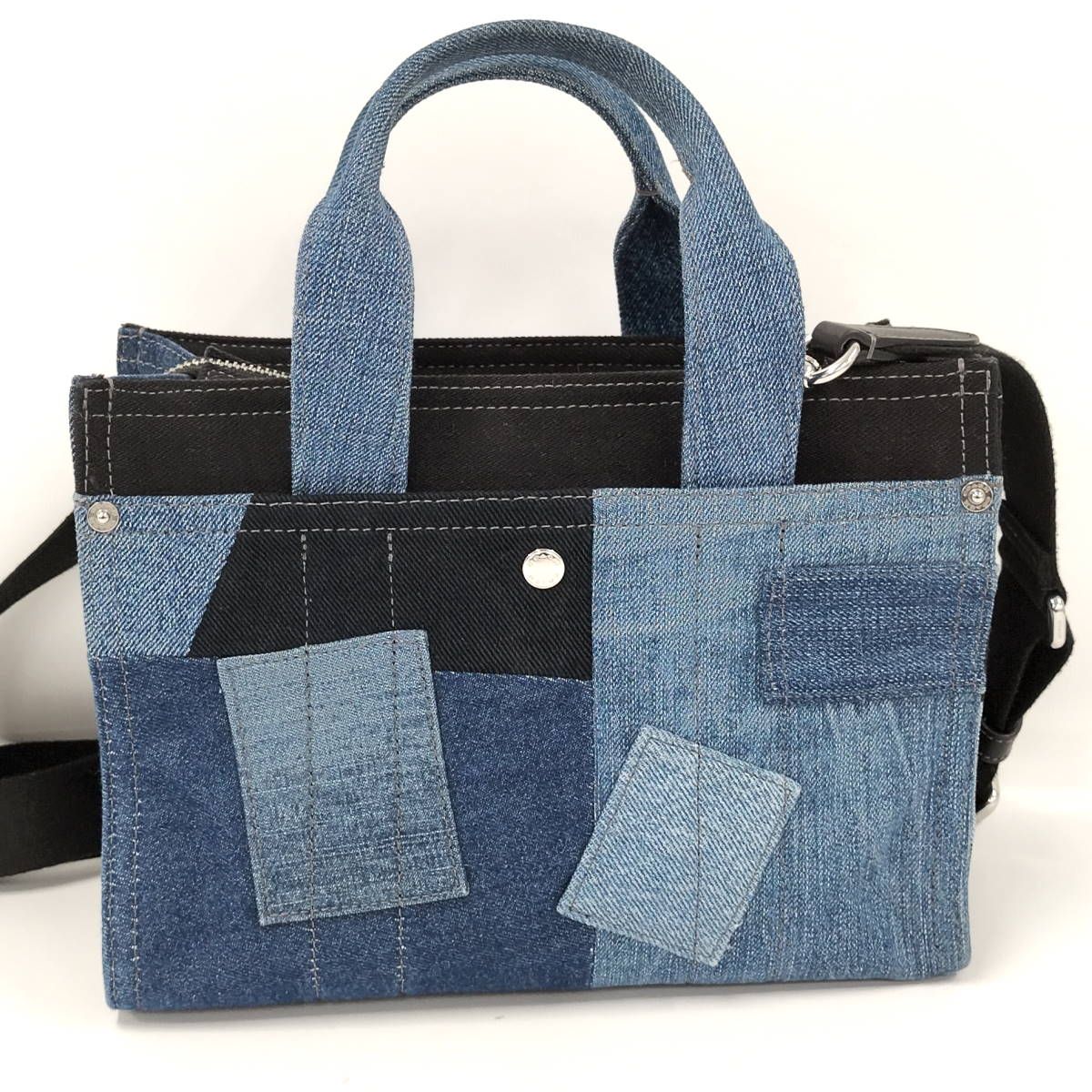 COACH 2WAYハンドバッグ パッチワーク デニム ブルー系 マルチ CAM63