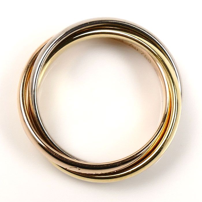 全品本物! CARTIER カルティエ K18YG PG WG トリニティ リング 指輪 B4235146 6号 46 5.3g レディース 【格安SALEスタート！】