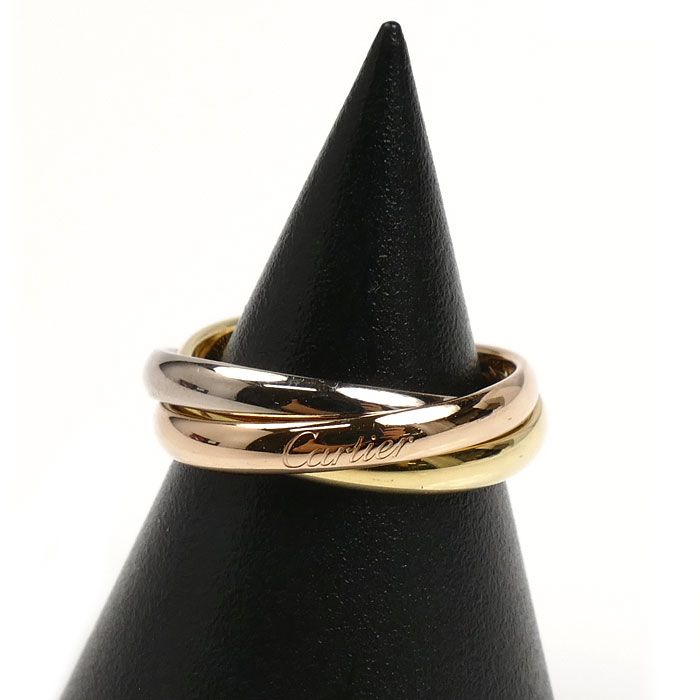 CARTIER カルティエ K18YG PG WG トリニティ リング 指輪 B4235146 6号 46 5.3g レディース