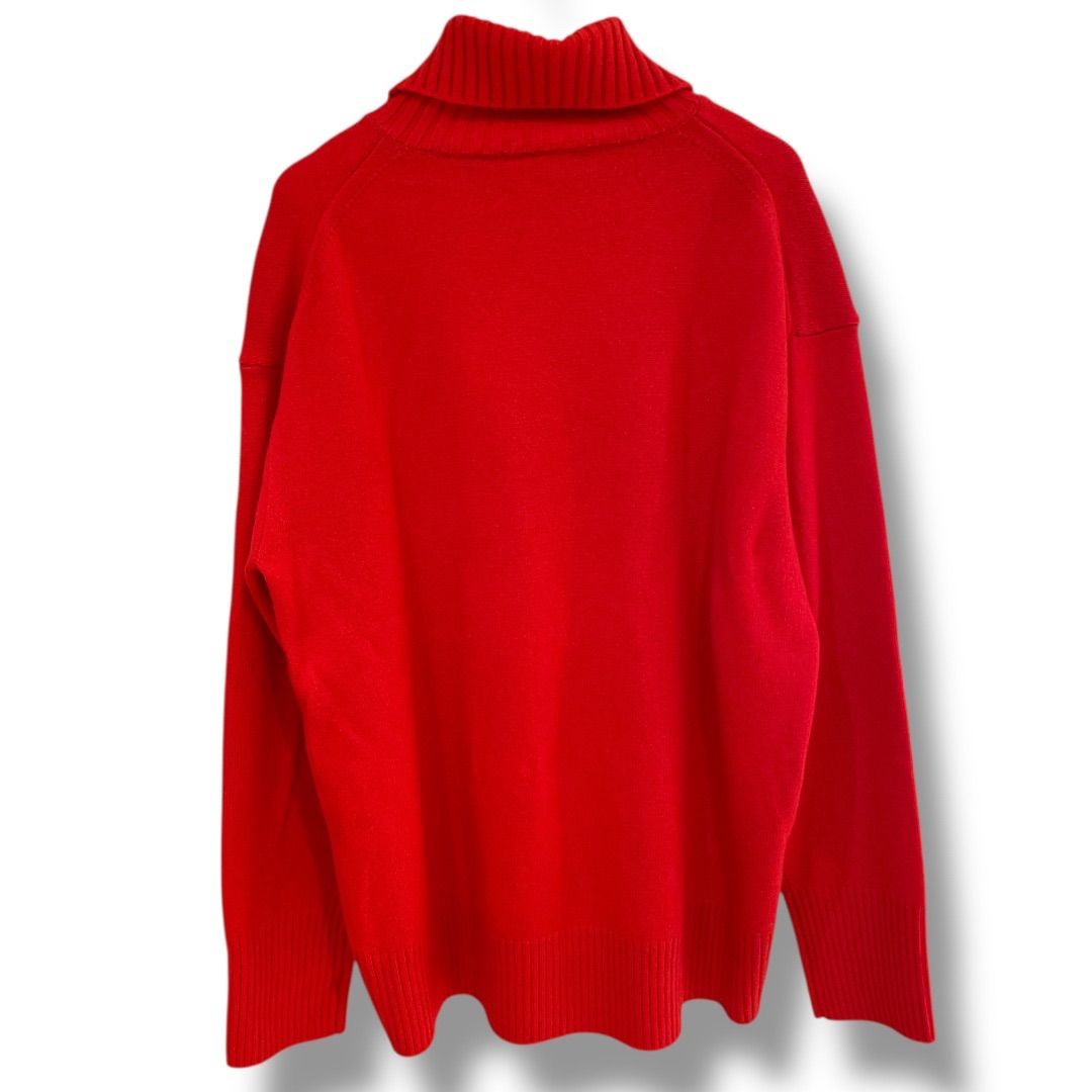 ESTNATION エストネーション オープンハイネックニット 42-109-12-116029 オープンネック ウール カシミヤ リラックス感 ゆったりシルエット レッド 赤 フリーサイズ レディース 冬 ゴーゴー古着セントラルパーク名古屋店NO.1430