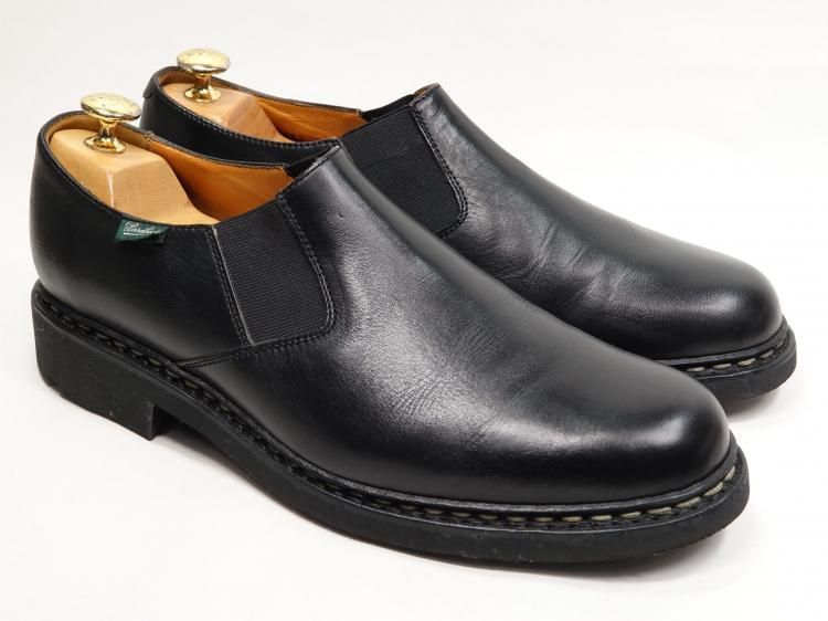 601 1030 上 パラブーツ サイドエラスティック ブラック LISレザー 7.5