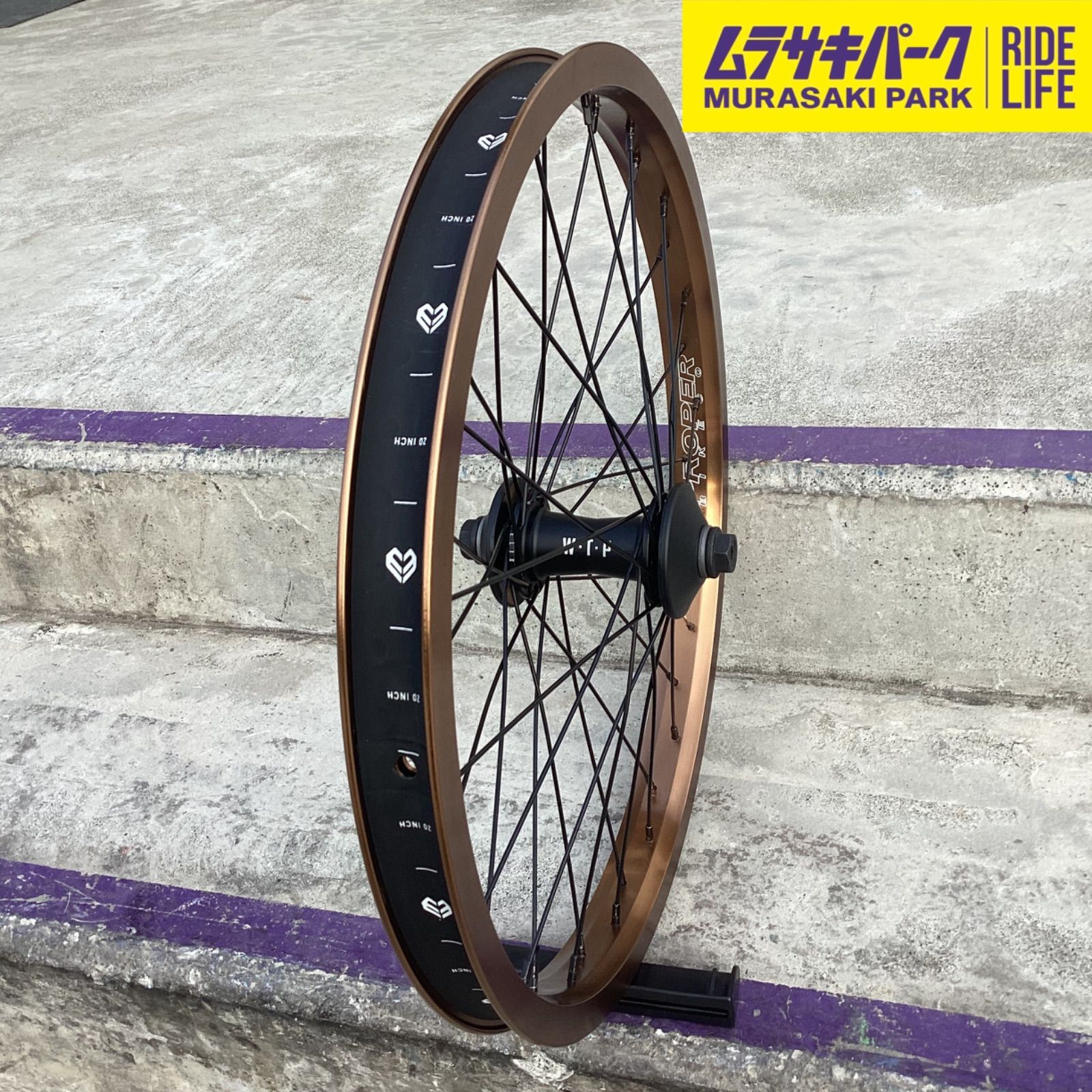 BMX完組フロントホイール HELIX FRONT HUB LIGHT RIM PLAIN GAUGE SPOKES