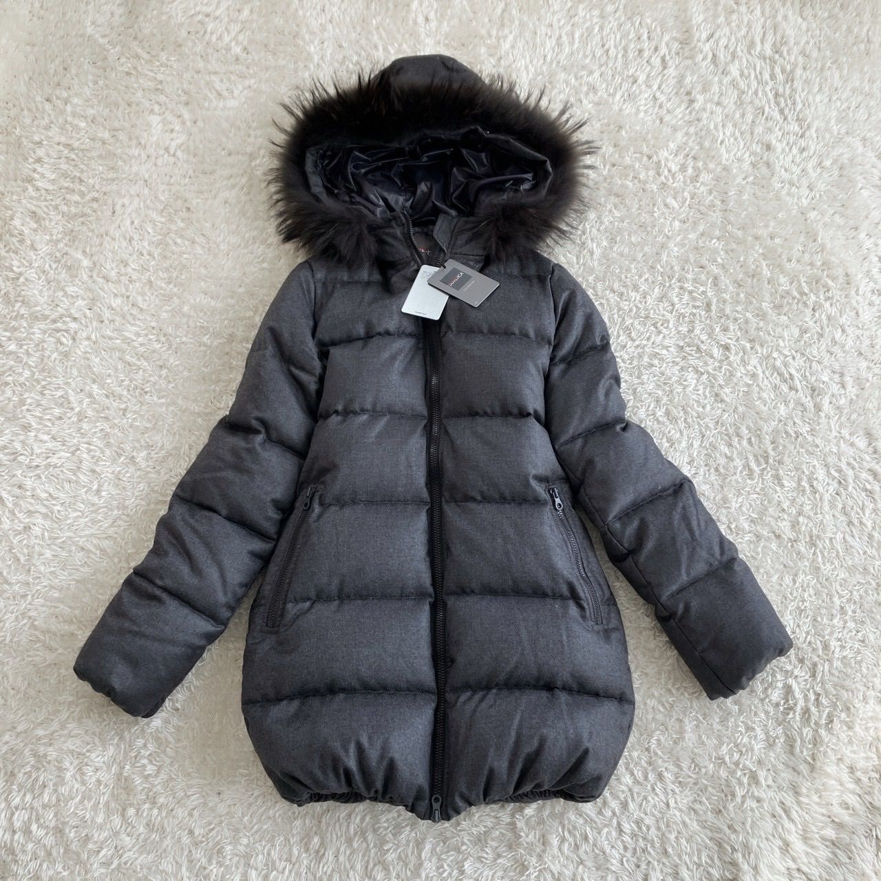 未使用級★ デュベティカ　ダウンコート　 ウール♡カシミヤ　ラクーン　S M 新品！DUVETICA デュベティカ kappa ダウンコート ウール カシミヤ