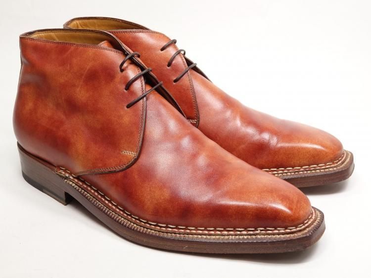 713 1030 使用数回 エンツォボナフェ チャッカブーツ ブラウン ミュージアムカーフ 8