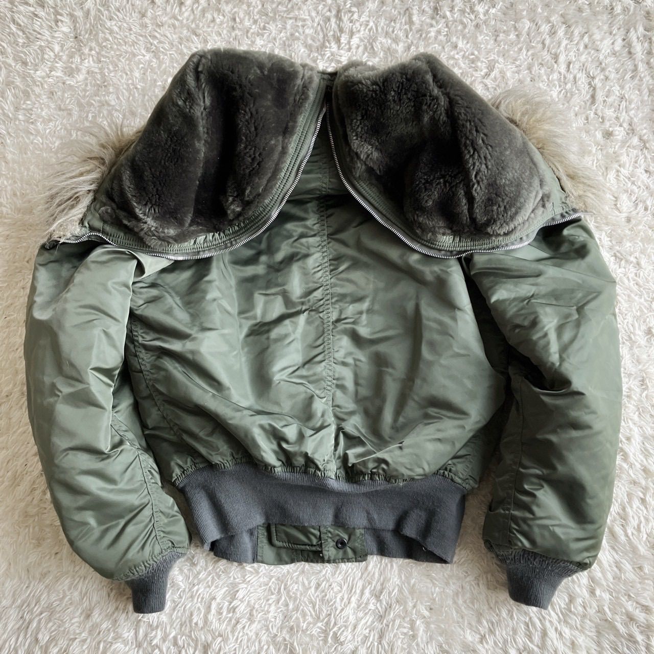 美品！90's USA製 ALPHA INDUSTRIES アルファ N-2B Y2K 短丈 カーキ