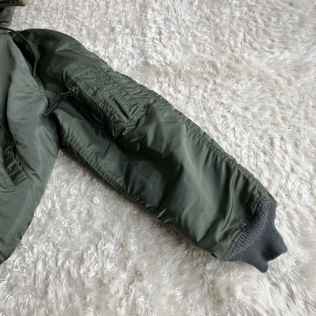 美品！90's USA製 ALPHA INDUSTRIES アルファ N-2B Y2K 短丈 カーキ