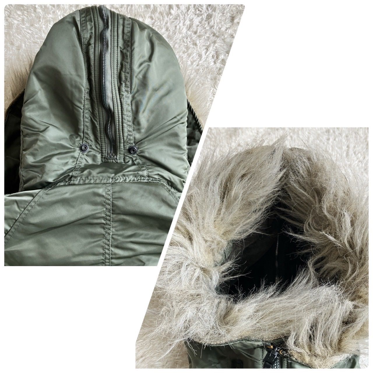 美品！90's USA製 ALPHA INDUSTRIES アルファ N-2B Y2K 短丈 カーキ