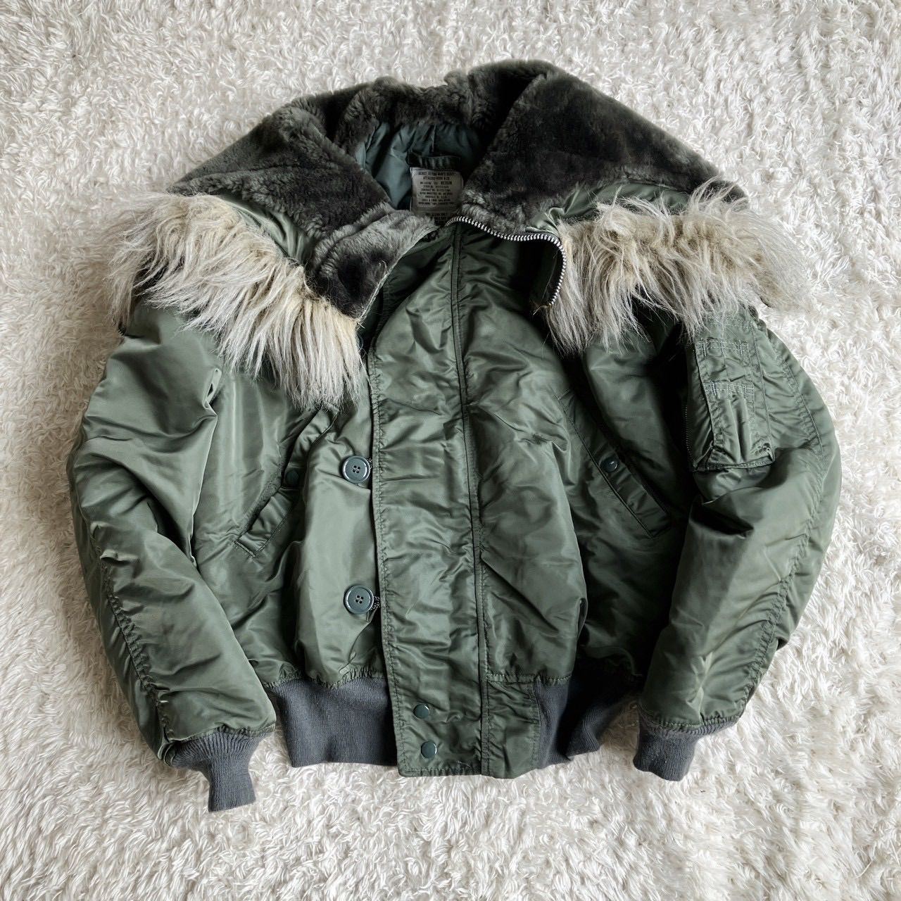 90 s ALPHA INDUSTRIES アルファ N-2B Y2K 短丈 カーキ