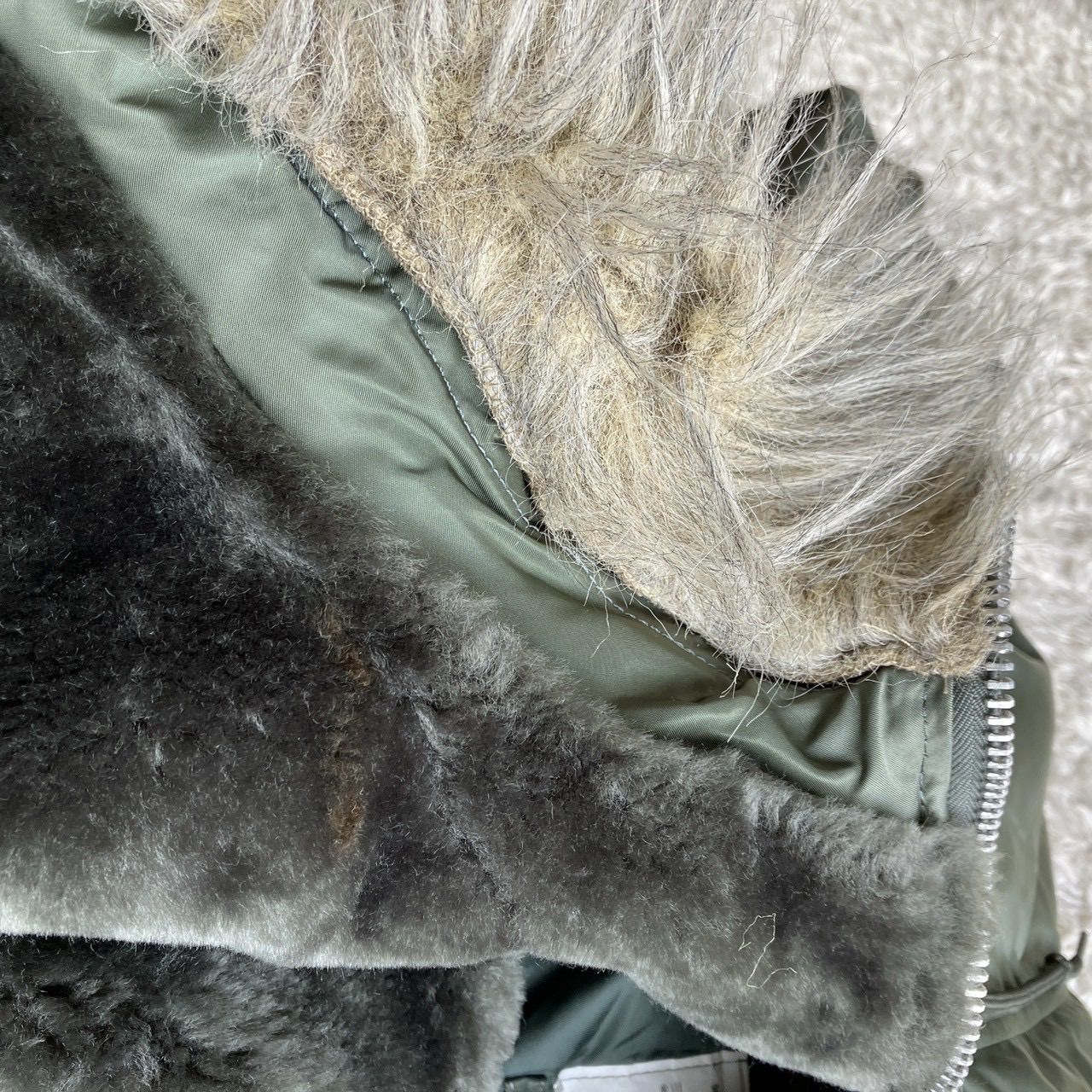 美品！90's USA製 ALPHA INDUSTRIES アルファ N-2B Y2K 短丈 カーキ