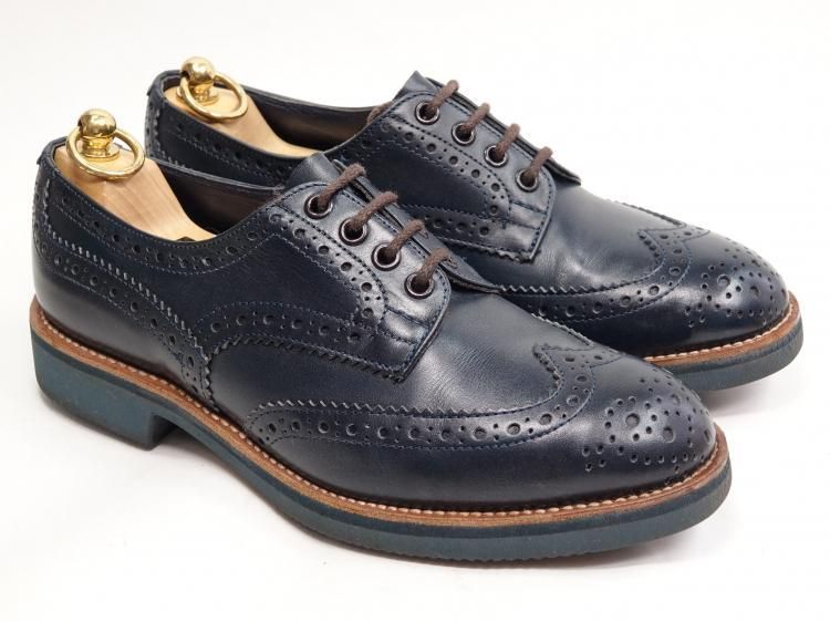 378 1031 上 トリッカーズ フルブローグ ネイビー カーフ 6-5