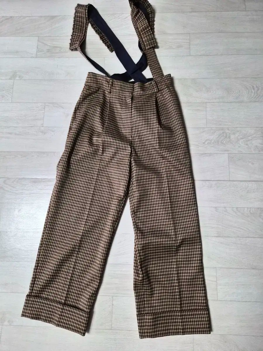 LUCKY CHOUETTE チェック サスペンダー パンツ