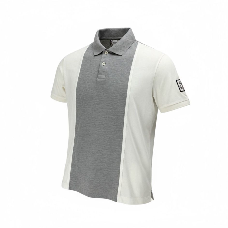 モンクレール MONCLER ポロシャツ Tシャツ ライトグレー ホワイト マグリア コットン