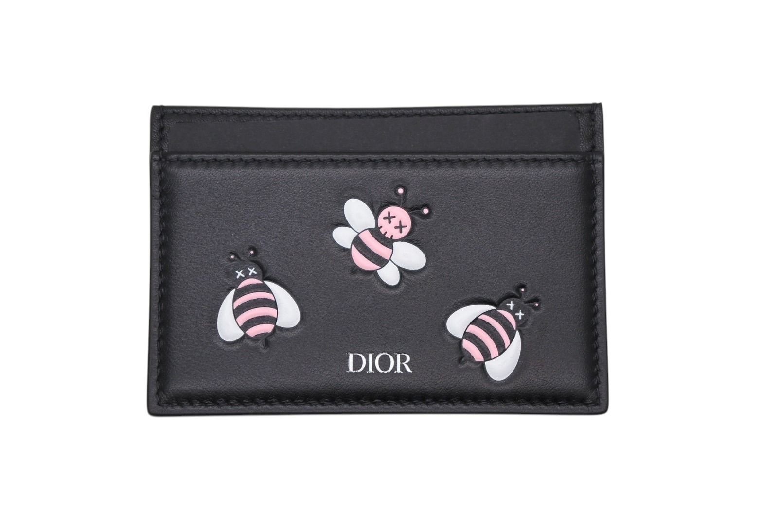 CHRISTIAN DIOR クリスチャンディオール KAWS カウズ コラボ カードケース 10-BO-0179 ブラック ピンク 4b008706
