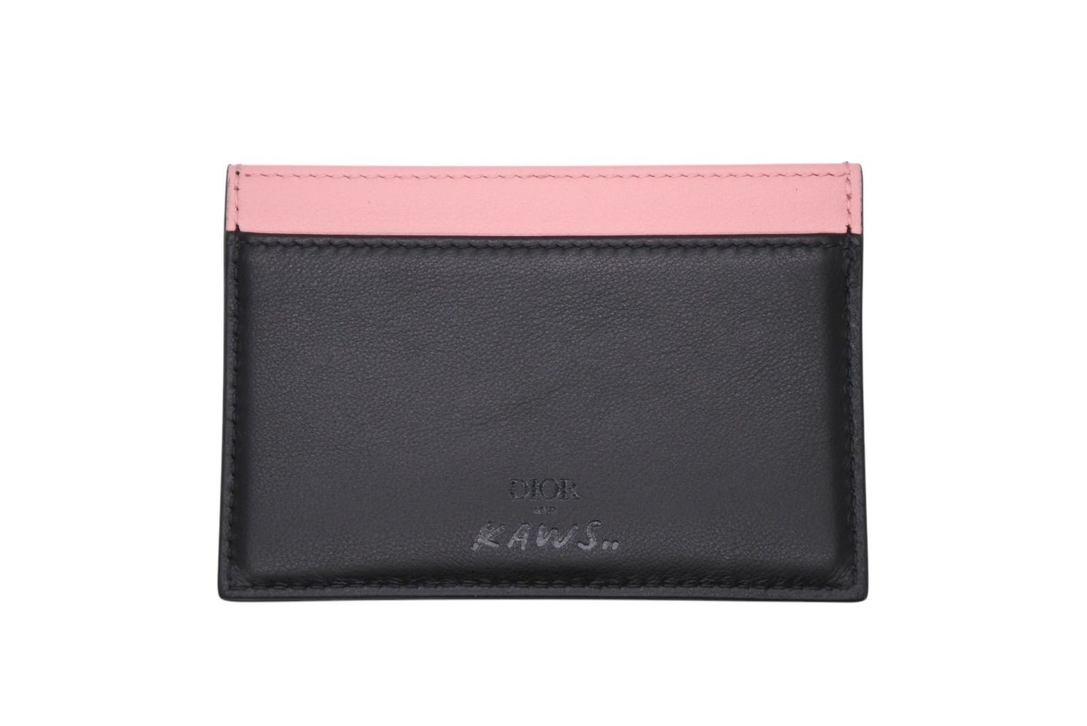 DIOR クリスチャンディオール KAWS カウズ コラボ カードケース 10-BO-0179 ブラック ピンク 4 b 008706