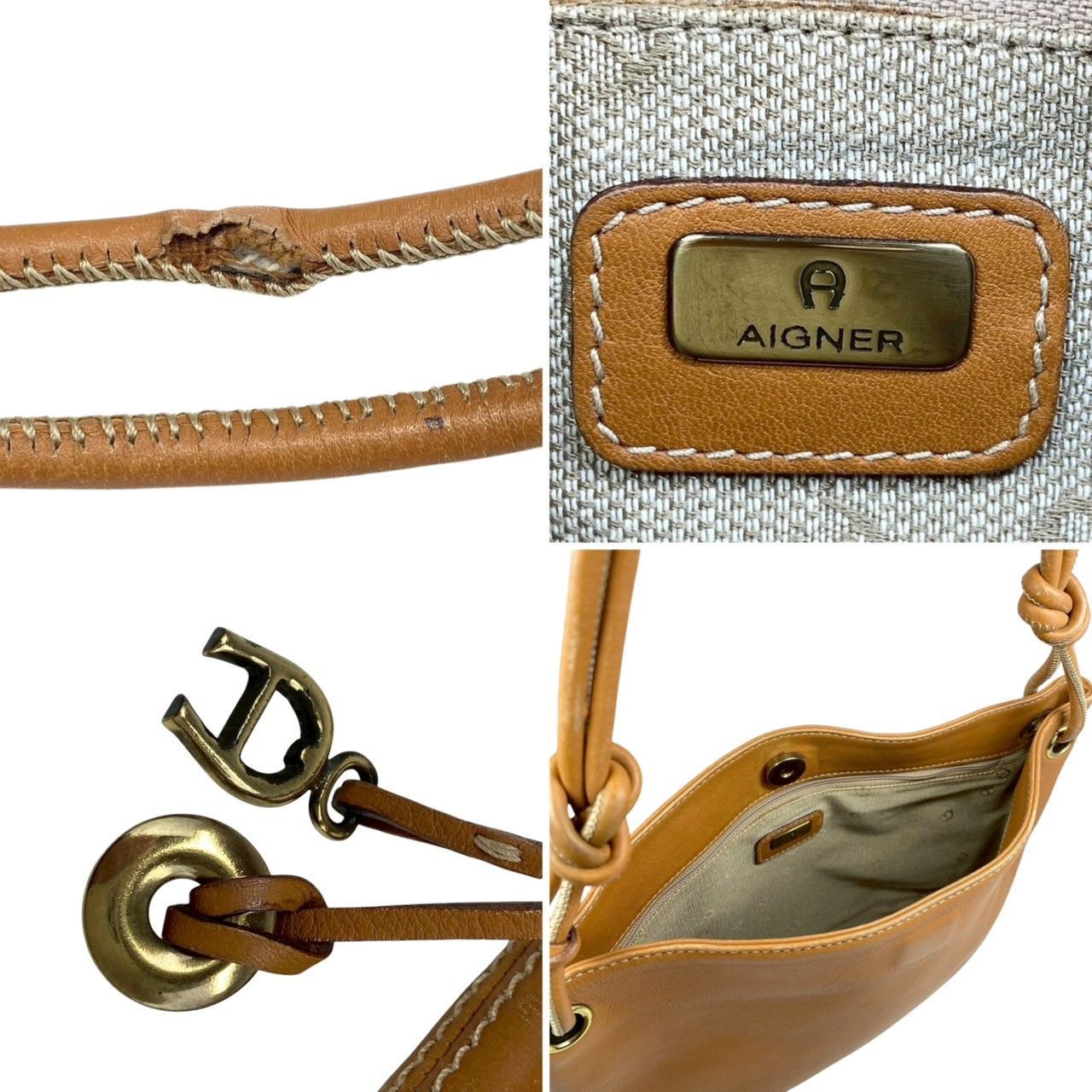 B4104】 AIGNER アイグナー ショルダーバッグ ブラウン マグネット