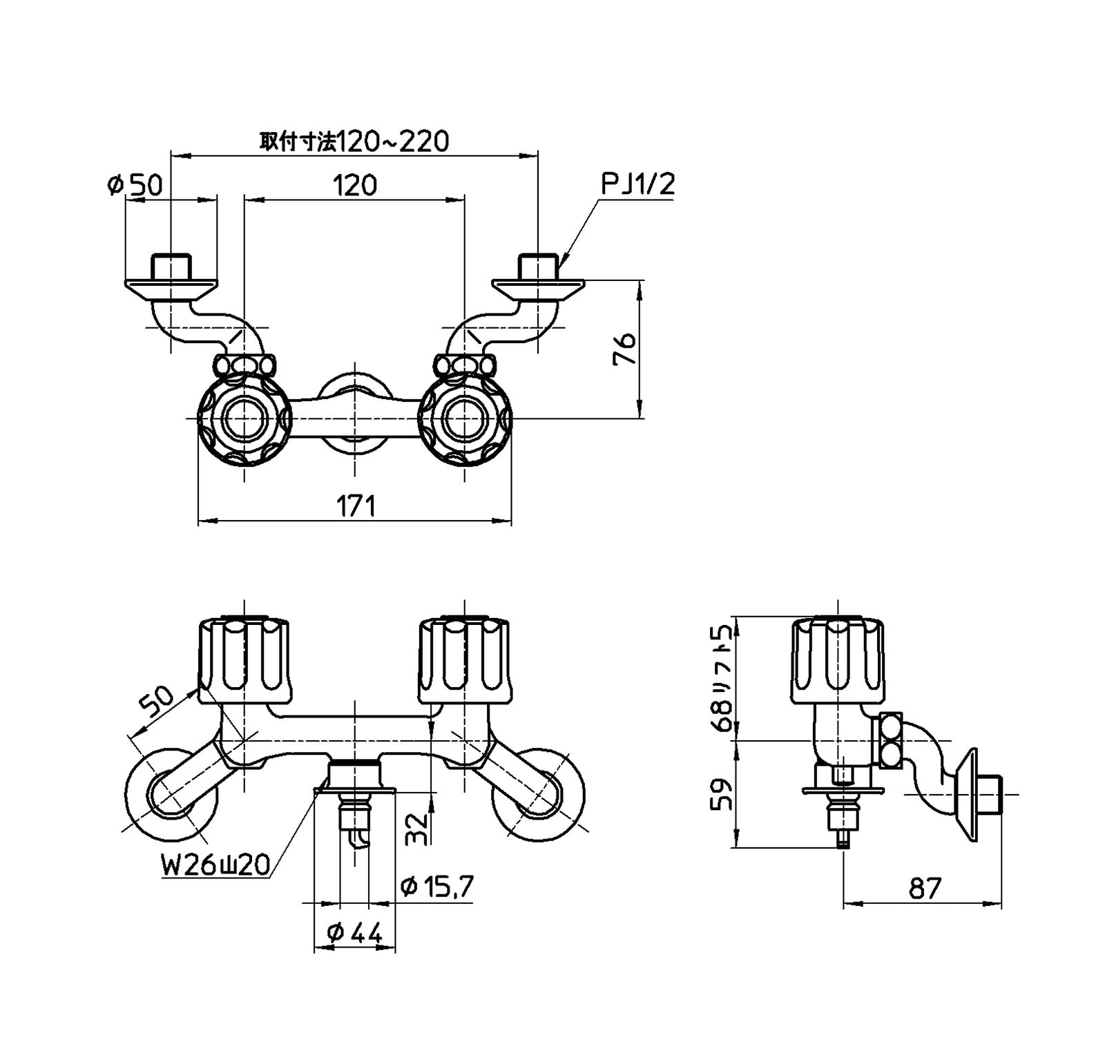 SANEI サンエイ ツーバルブ洗濯機用混合栓 安心の自動止水機能 逆止弁付 給水ホース接続 一般地用 K 1101 TV-1-W