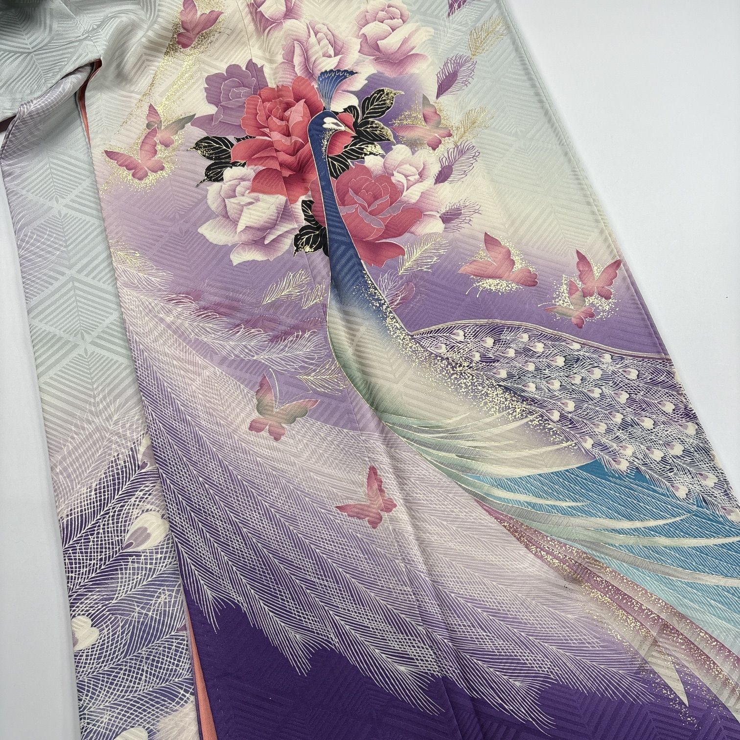  振袖 正絹 着物 同梱 リメイク用 着付け 11115 振袖 着物