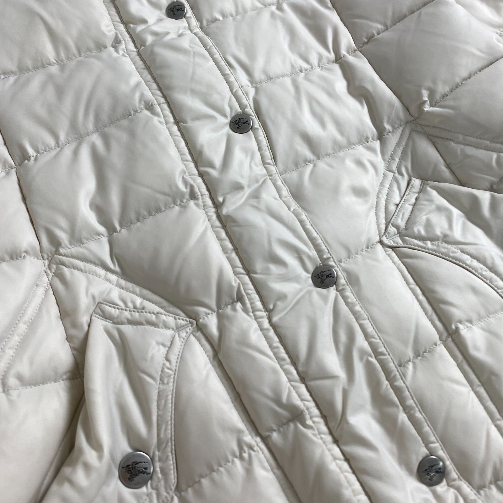 バーバリーブルーレーベル ダウンコート ノバチェック ファー付き